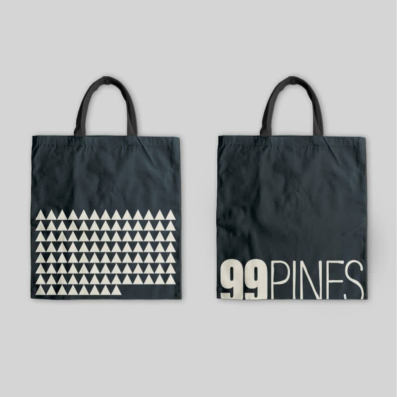 99pines' design case study canvas bag mockup